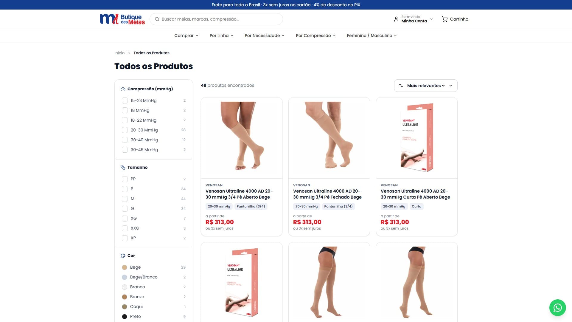 Catálogo de produtos da Butique das Meias